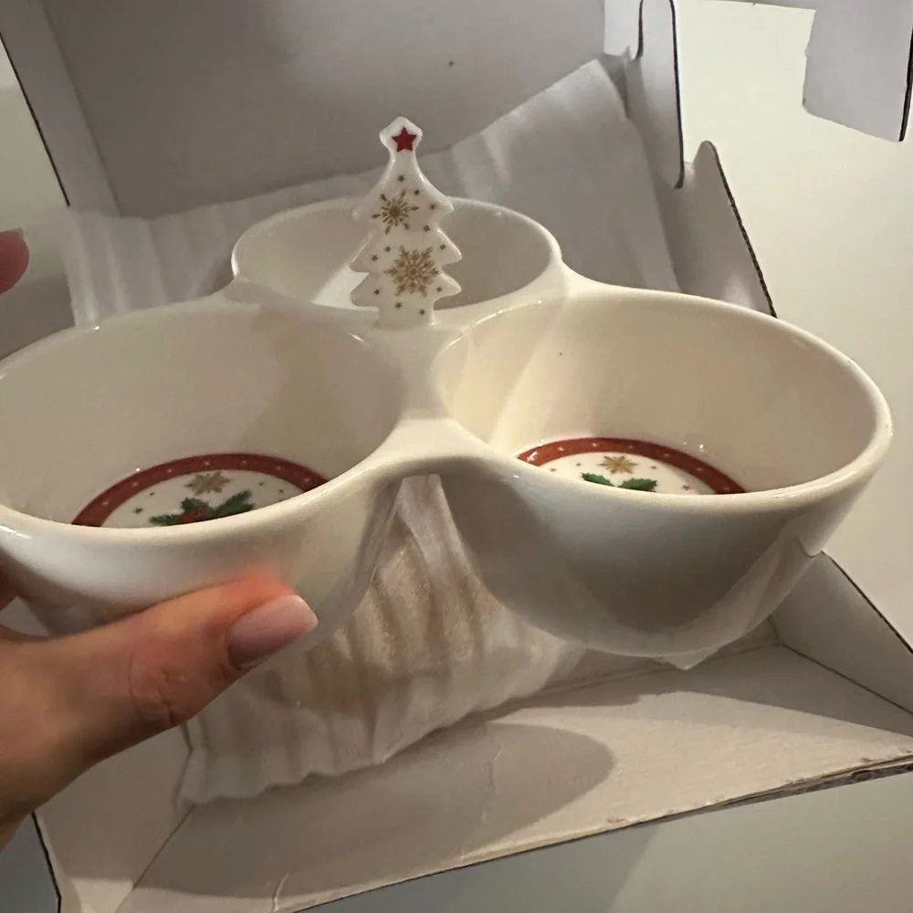 New Easy life Christmas appetiser set in porcelain on bamboo tray